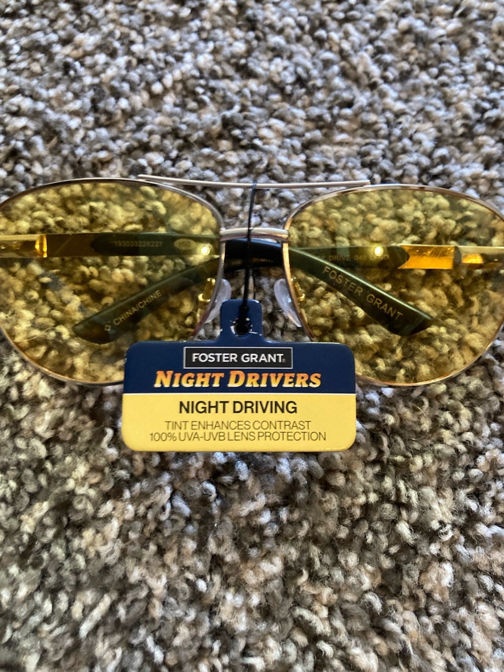 Foster Grant Night Drivers Yellow Lens Driving Glasses also 100 percent uva rays